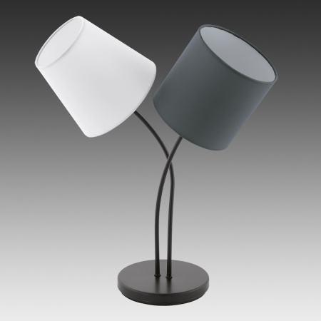 Eglo Лампа настольная ALMEIDA, 2х40W (E14), L380, H475, сталь, черный/текстиль, белый, антрацит 95194