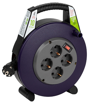 ЭРА Удлинитель силовой BPx-4e-3x0,75-10m в закрытом корпусе с заземлением с выключателем 4 розетки 10м ПВС 3x0,75мм2 6А