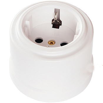 BIRONI Лизетта Пластик Белый Розетка с/з B1-101-21