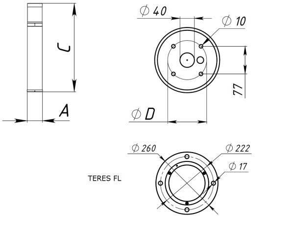 Купить СТ TERES LED 10 black 4000K