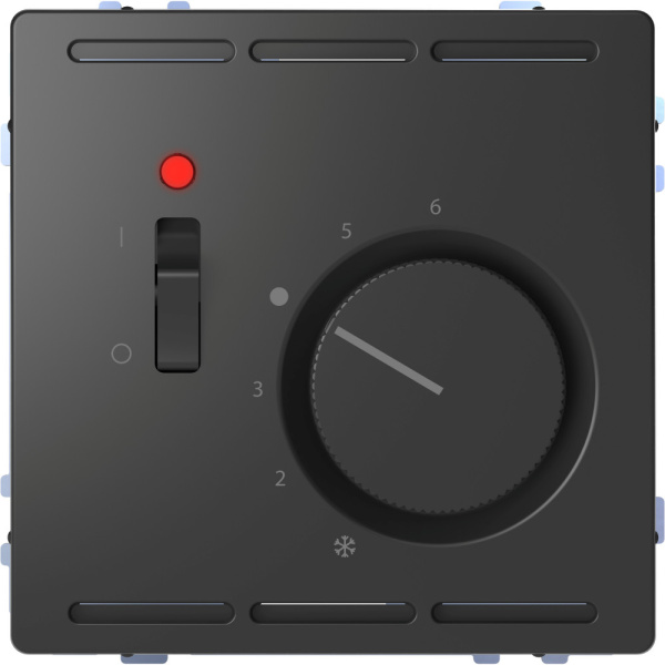 SE Merten D-Life Антрацит Терморегулятор с центральной платой с выключателем 230В MTN5760-6034