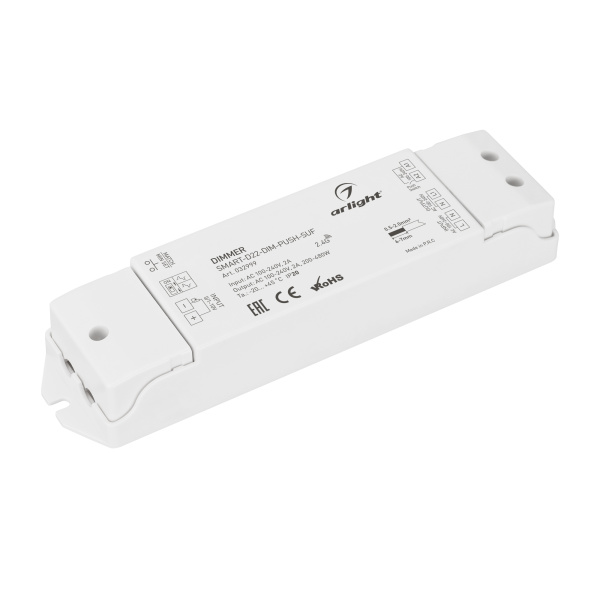 Arlight Диммер SMART-D22-DIM-PUSH-SUF (230V, 2A, TRIAC, 2.4G) (IP20 Пластик, 5 лет) 032999