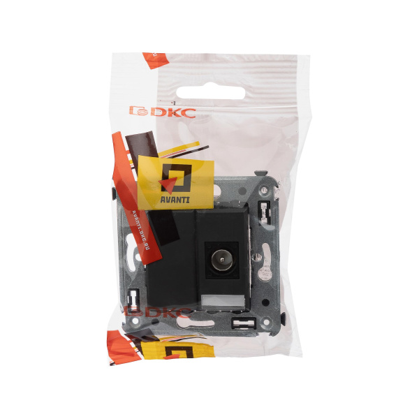 Купить DKC Розетка TV одиночная в стену, "Avanti", "Черный матовый"