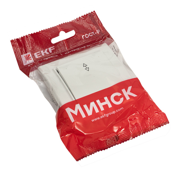 Купить EKF Basic Минск Белый Выключатель проходной 1-кл, 10А, СП