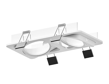 Ambrella Корпус светильника встраиваемый поворотный для насадок D70mm C7663 SWH белый песок 225*120*H25mm MR16 GU5.3