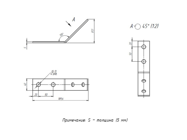 Купить EKF PROxima STRUT-пластина угловая 135гр. 4 отверстия HDZ