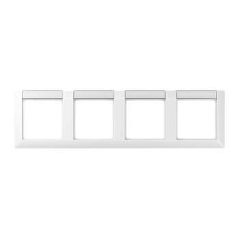 JUNG Рамка 4-кратная с полем для надписи для горизонтальной установки белая AS5840NAWW