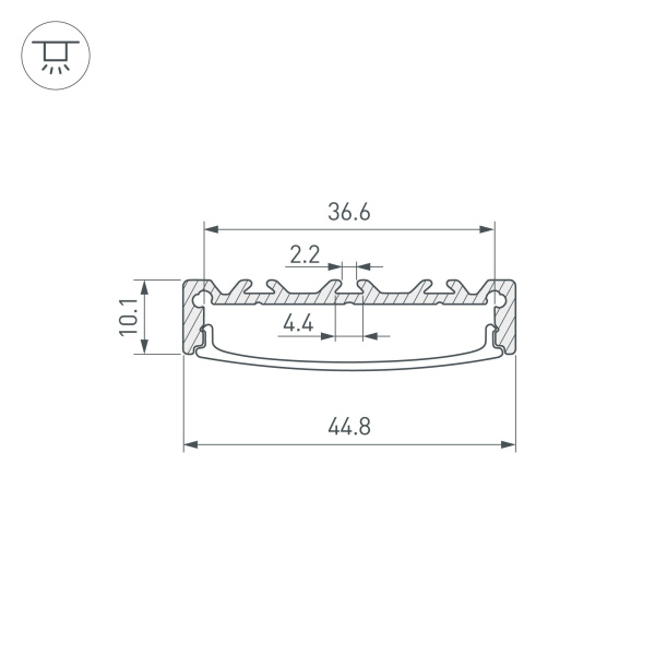 Купить Arlight Профиль с экраном ALU-SUPER-H10-2000 ANOD+FROST (Алюминий) 014865
