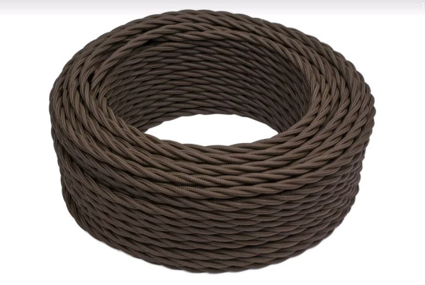 BIRONI Коричневый матовый Витой провод 3*0,75 20м B1-432-72-20