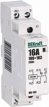 Dekraft Модульный контактор 1НО+1НЗ 16А 230В МК-103