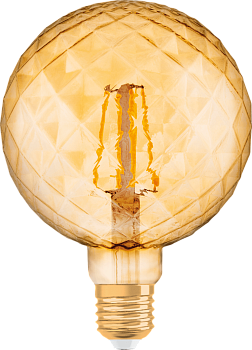Osram Светодиодная лампа Vintage 1906 LED CL PINECONE,филаментная,GOLD 4,5W(замена 40Вт), золотистая, теплый белый свет (825), цоколь Е27 4058075092037