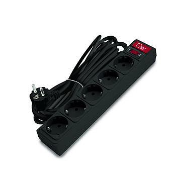 СОЮЗ Сетевой фильтр ПВС 3*0,75 5м черный премиум упаковка 1337.