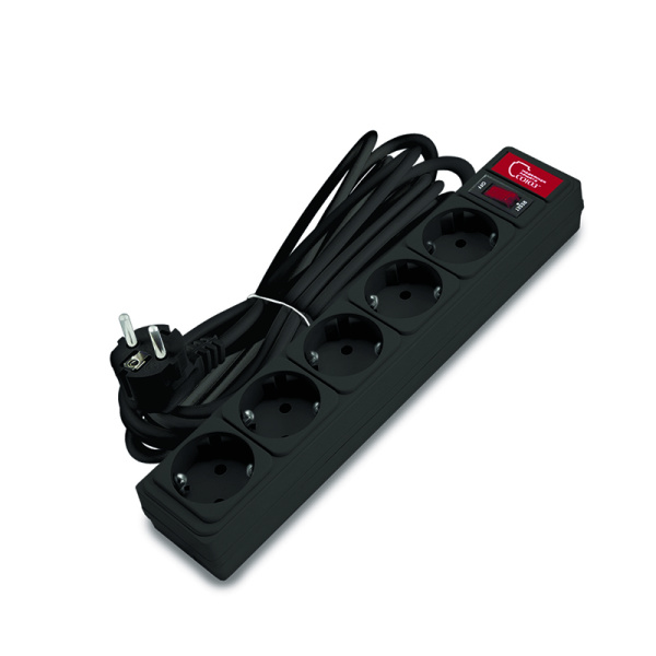 СОЮЗ Сетевой фильтр ПВС 3*0,75 5м черный премиум упаковка 1337.