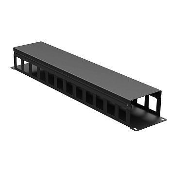 DKC Кабельный органайзер с крышкой 2U, глубина 60 мм, для 19" IT-корпусов, RAL9005
