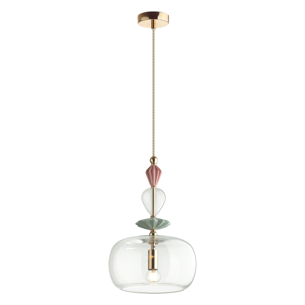 Купить Odeon Light 4855/1A CLASSIC ODL_EX21 золото/раноцветн./керамика/стекло Подвес E14 1*40W BIZET