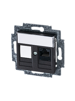 ABB EPJ Levit антрацит / дымчатый чёрный Розетка компьютерная RJ45 кат,5e+заглуш,, антрацит 2CHH295117A6063