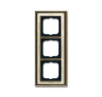 ABB BJE Династия Античная латунь/Белая роспись Рамка 3-ая 2CKA001754A4592