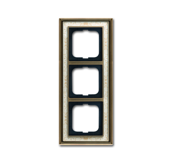 ABB BJE Династия Античная латунь/Белая роспись Рамка 3-ая 2CKA001754A4592