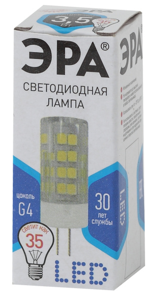 Купить ЭРА LED JC-3,5W-220V-CER-840-G4 (диод, капсула, 3,5Вт, нейтр, G4)