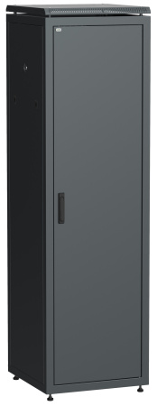 IEK LINEA N ITK Шкаф сетевой 19" LINEA N 42U 600х600 мм металлическая передняя дверь, черный LN05-42U66-M