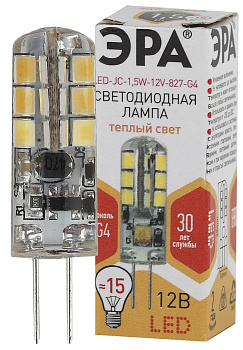 ЭРА LED JC-1,5W-12V-827-G4 (диод, капсула, 1,5Вт, тепл, G4) Б0033188