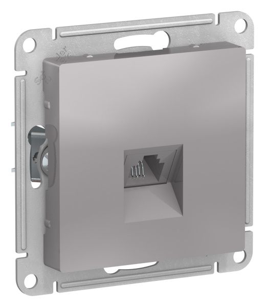 Купить Systeme Electric AtlasDesign Алюминий Розетка телефонная RJ11, механизм