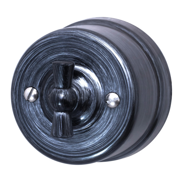 BIRONI Лизетта Пластик Серебряный Век Выключатель 1-кл B1-200-11