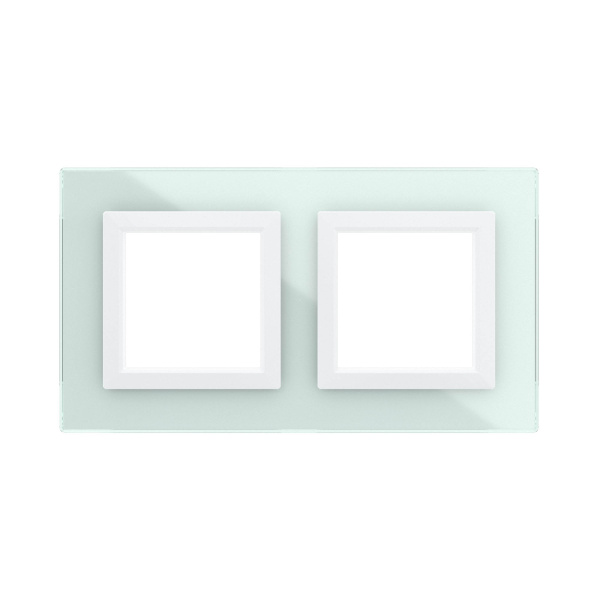 Купить DKC Рамка из натурального стекла, "Avanti", светло-зеленая, 2 поста (4 мод.)
