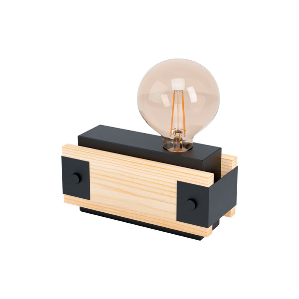Eglo 43469 Настольная лампа LAYHAM, 1х16W (E27), L200, B85, H100, дерево, сталь, черный