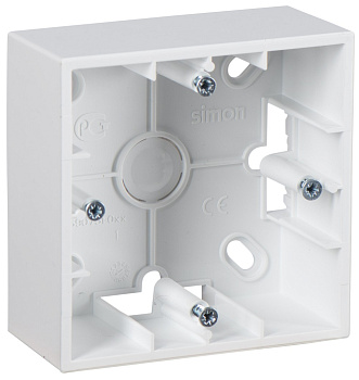 Simon 15 Белая Коробка 1-ая для наружного монтажа 1590751-030