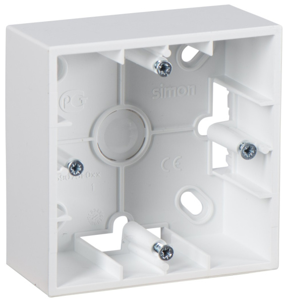 Simon 15 Белая Коробка 1-ая для наружного монтажа 1590751-030