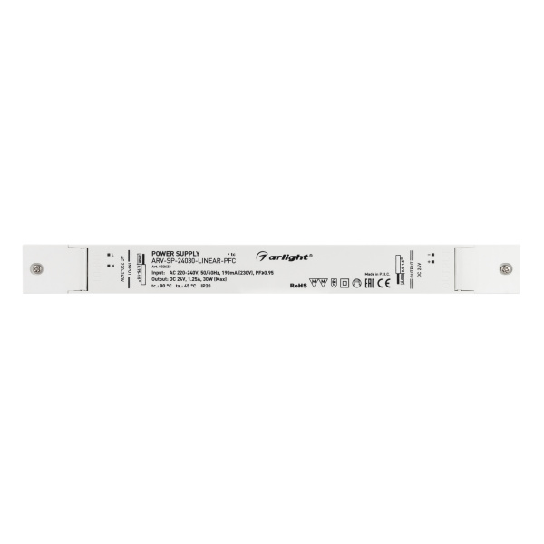 Купить Arlight Блок питания ARV-SP-24030-LINEAR-PFC (24V, 1.25A, 30W) (IP20 Пластик, 5 лет) 032623