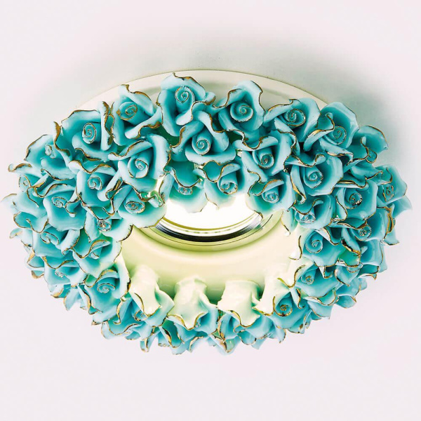 Купить Ambrella Встраиваемый потолочный точечный светильник D5505 BL/G небесный/золото керамика