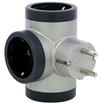 Legrand Revolution Стандарт Алюминиево-черный Тройник 3х2К+З 694523