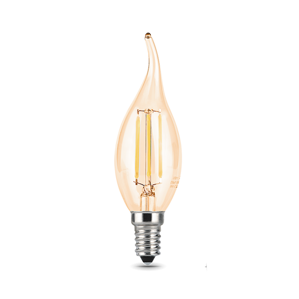 Купить Gauss Лампа Filament Свеча на ветру 5W 400lm 2700К Е14 golden LED 104801005