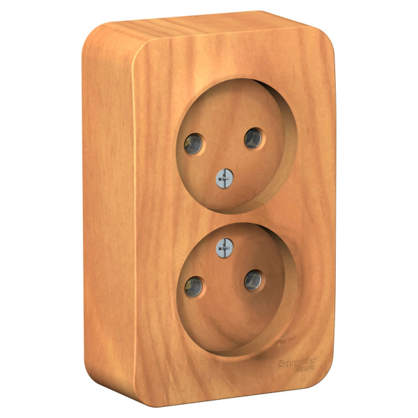 Systeme Electric Blanca наруж Ясень Розетка 2-ая б/з без шторок, 16А, 250В