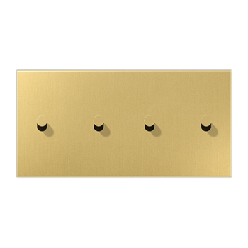 JUNG LS1912 Латунь классик Центральная плата, 2 поста, для горизонтальной установки, тумблеры 2+2,конус; метал. исполнение ME12-250CK25