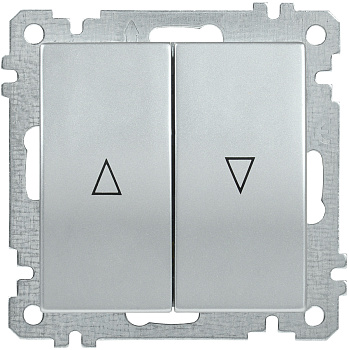 IEK ВС10-1-5-Б Выключатель двуклавишный жалюзи BOLERO серебрянный EVB25-K23-10