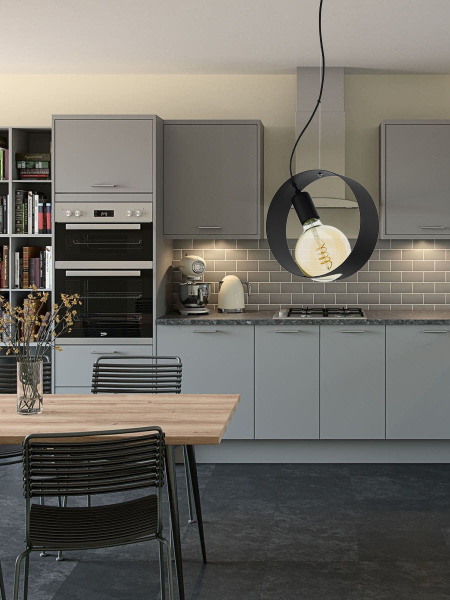 Купить Eglo 43128 Cветодиодный подвес MAIDENHEAD, 1x4W (E27), L235, B105, H1100, сталь, черный