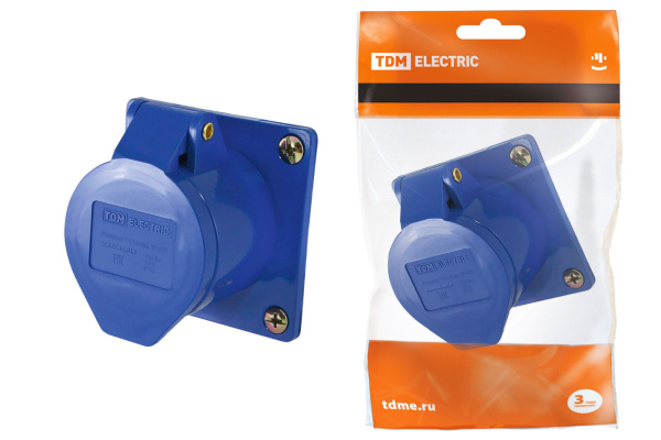 TDM Розетка 423 скрытая 2Р+РЕ 32А 220В IP44 SQ0604-0014