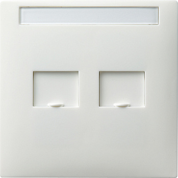 Gira S-Color Белый Накладка ТЛФ-розетки с полем для надписи и шторками 066340