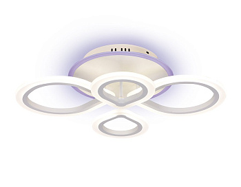 Ambrella Потолочный светодиодный светильник с пультом и RGB подсветкой FA521/4 WH белый 88W+7W 650*410*80 (ПДУ РАДИО 2.4)