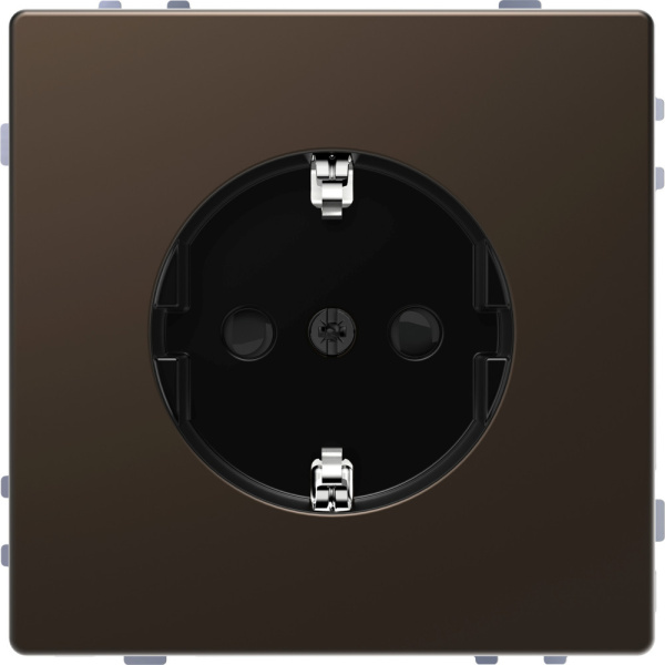 SE Merten D-Life Мокко Розетка 16А с/з и шторками, винт. зажим. MTN2400-6052