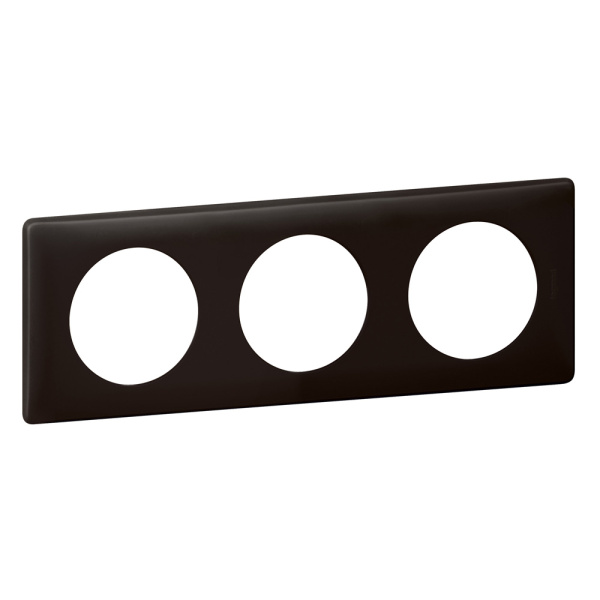 Купить Legrand Celiane2 Перкаль черная Рамка 3-ая (2+2+2 мод) 066743