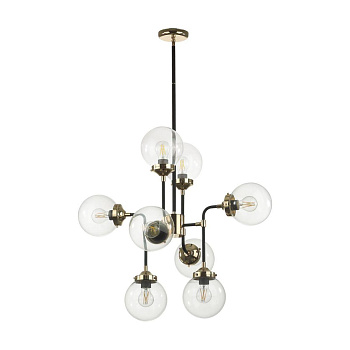 Odeon Light 4971/8 LOFT ODL22 477 черный/золотой/прозрачный/стекло Люстра E27 8*40W PRIAMA