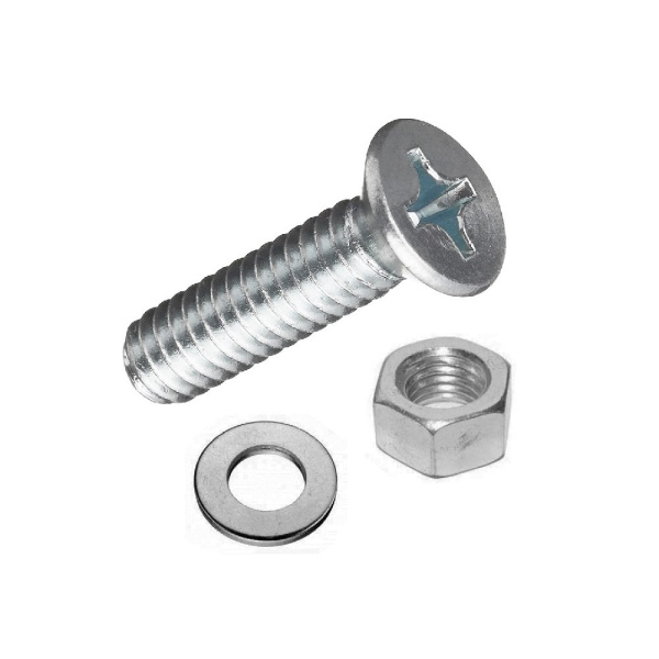 Tech-Krep Винт DIN965 с потайной головкой оцинк. M4х20 + гайка + шайба (20 шт) - пакет Tec 114059