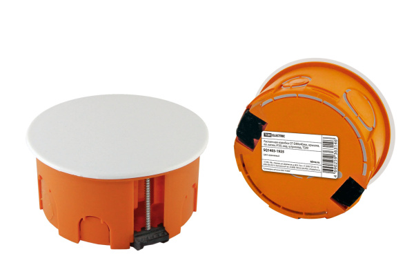 TDM Распаячная коробка СП D80х40мм, крышка, пл. лапки, IP20, инд. штрихкод, SQ1403-1925