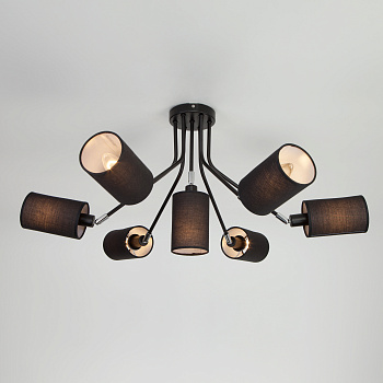 Eurosvet Люстра в стиле лофт с поворотными рожками 70072/7 черный 00000082536