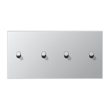 JUNG LS1912 Алюминий Центральная плата, 2 поста, для горизонтальной установки, тумблеры 2+2,цилиндр; метал. исполнение AL12-250R0