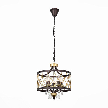 ST LUCE SL789.423.05 Люстра подвесная  Темный кофе, Золото/Темный кофе, Золото, Прозрачный E14 5*60W ST LUCE SL789.423.05 Люстра подвесная  Темный кофе, Золото/Темный кофе, Золото, Прозрачный E14 5*60W